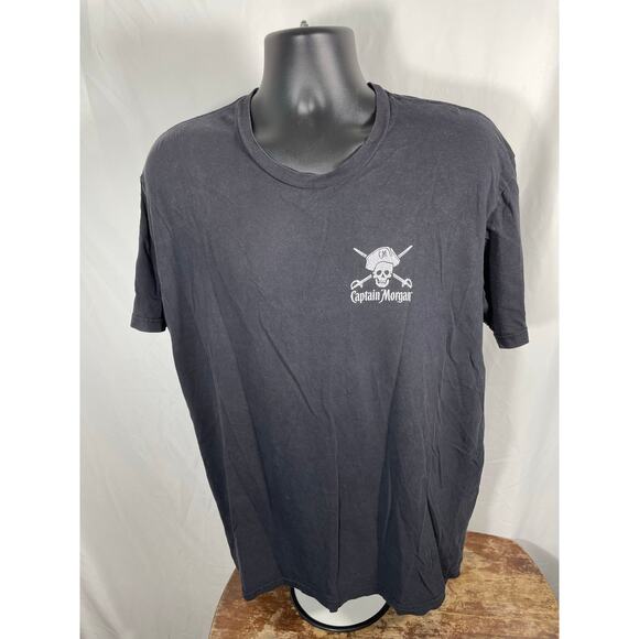 Captain Morgan Skull Tee Black XL Pirate Graphic Shirt - Picture 1 of 7